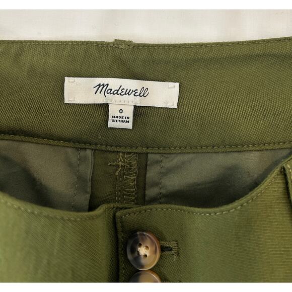 Madewell women's Cropped High Waisted Pleated Trouser Size 0 - Picture 2 of 3